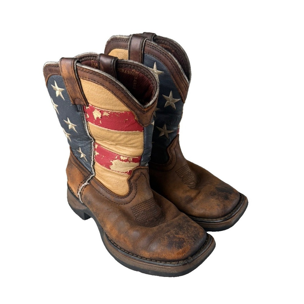 Durango Kids 3M Cowboy Boots American Flag Patriotic Western Brown DBT0162